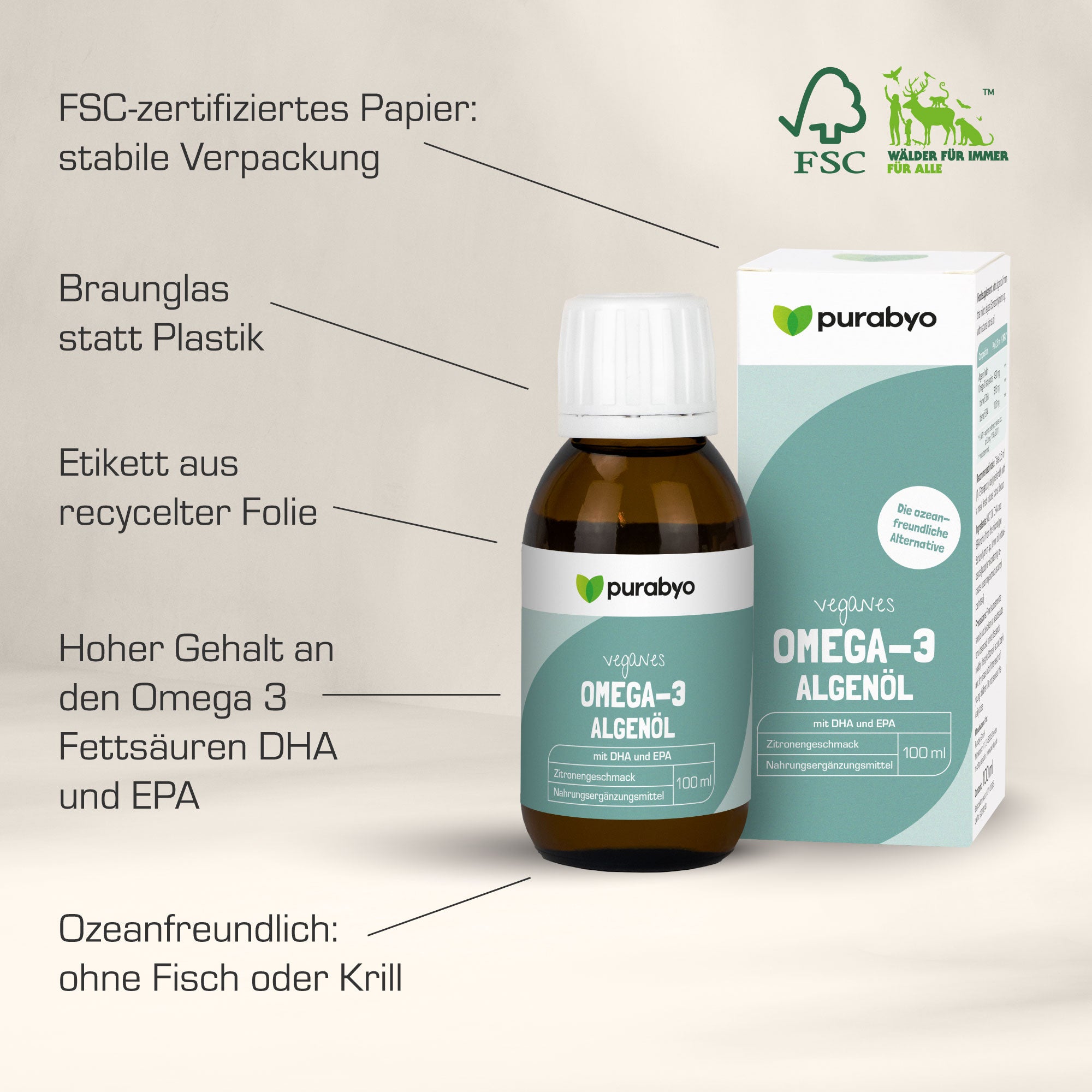 Veganes Omega-3 Algenöl