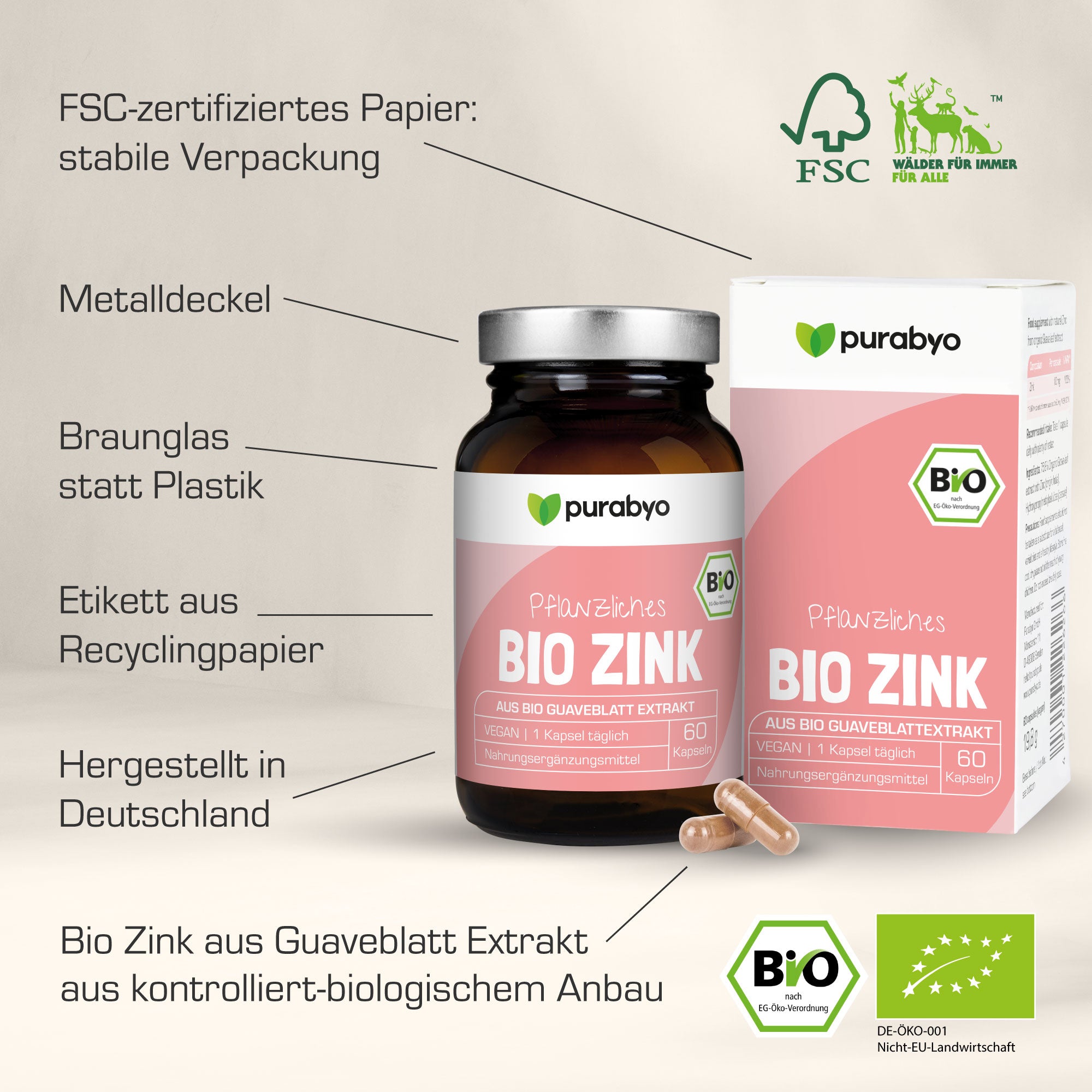Pflanzliches Bio Zink
