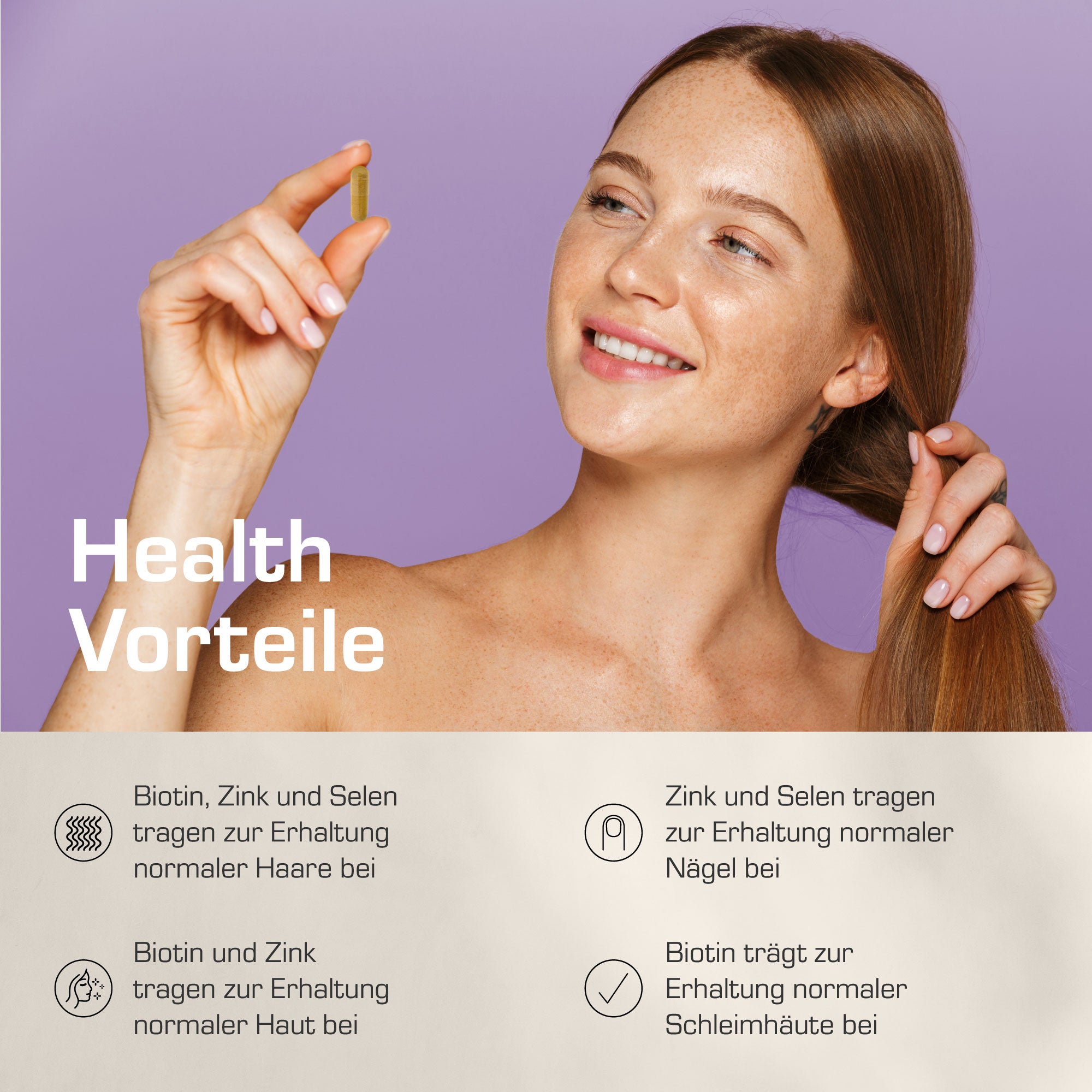 Bio Biotin - Haut, Haare, Nägel