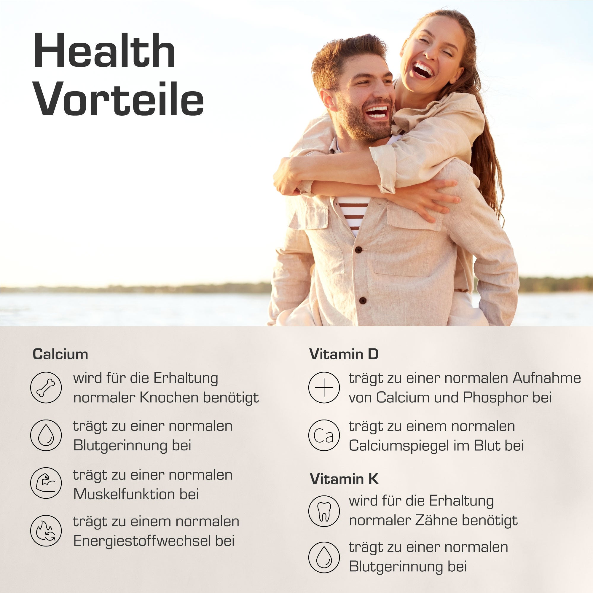 Natürliches Calcium + D3/K2