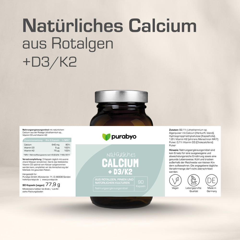 Natürliches Calcium + D3/K2