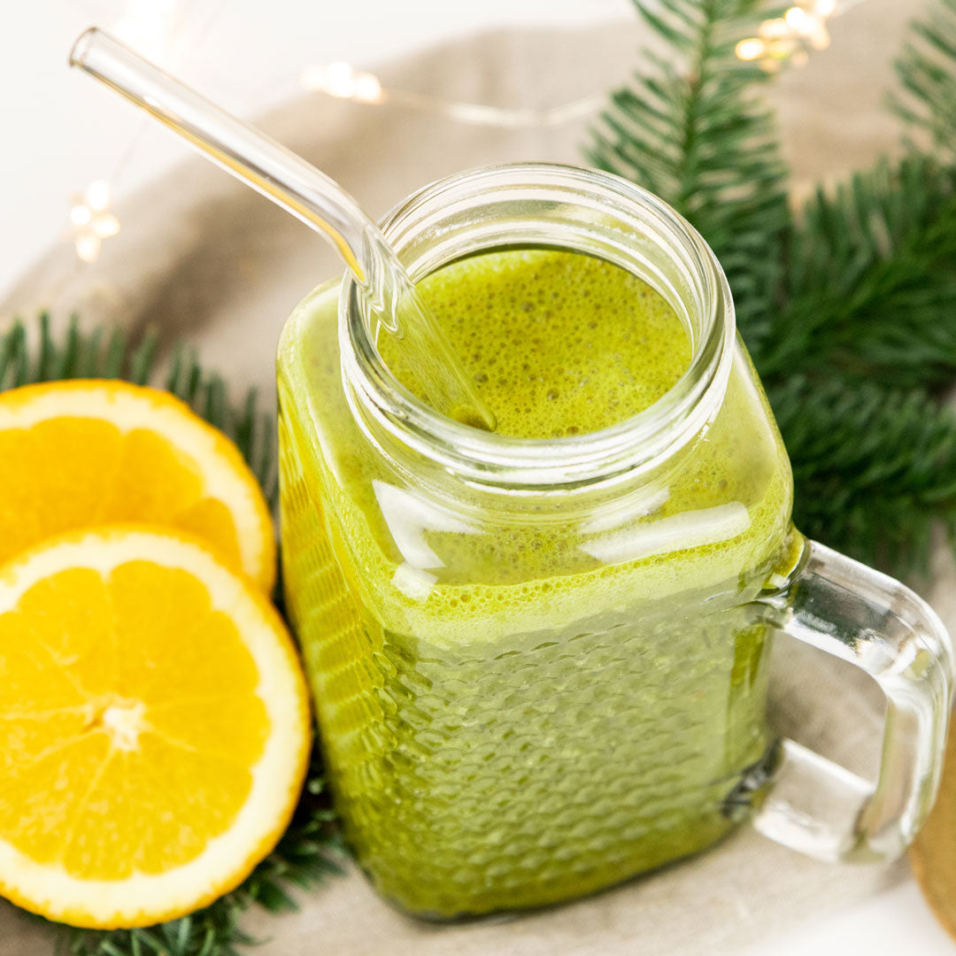 Winterlicher Gerstengras Smoothie