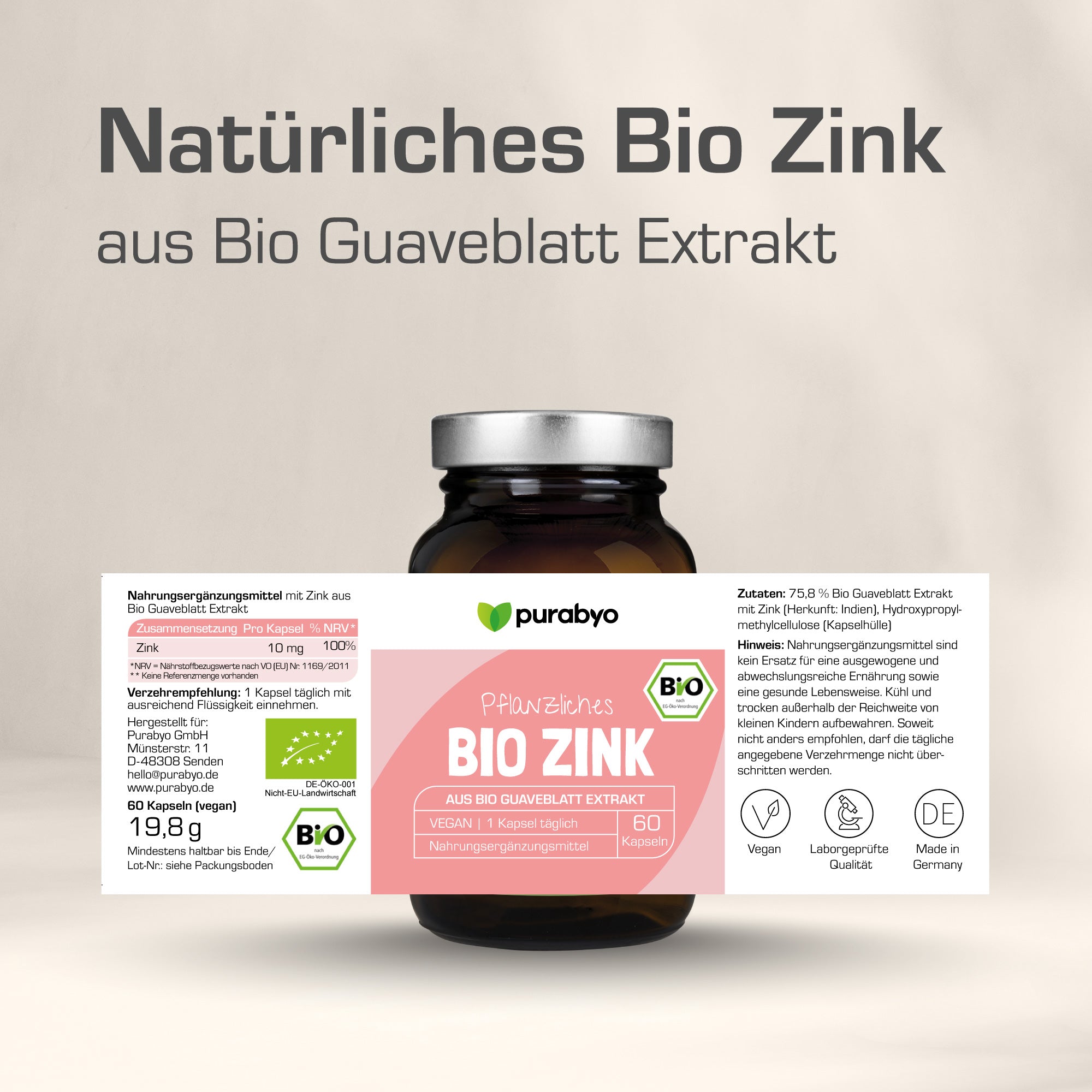Pflanzliches Bio Zink