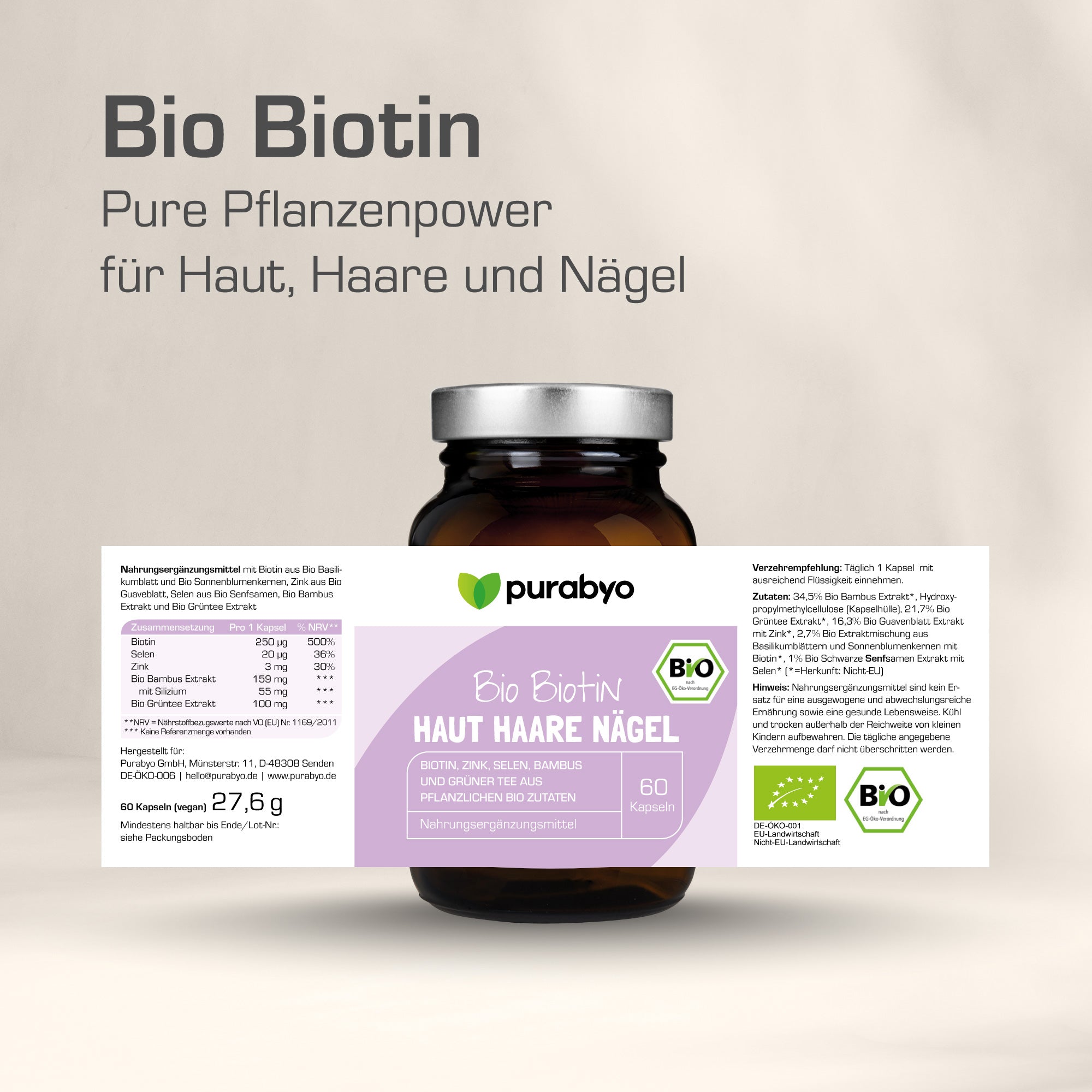 Bio Biotin - Haut, Haare, Nägel