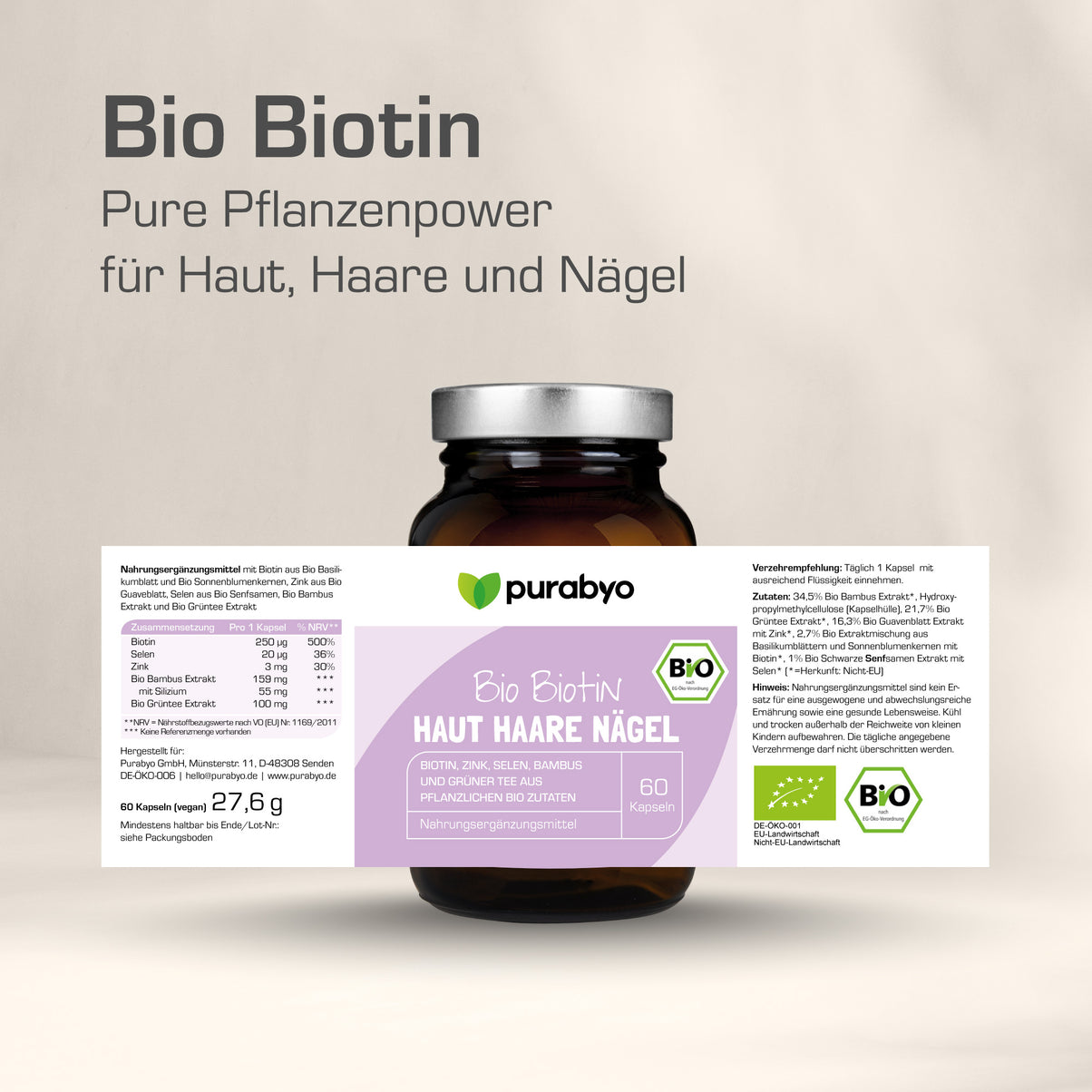 Bio Biotin - Haut, Haare, Nägel