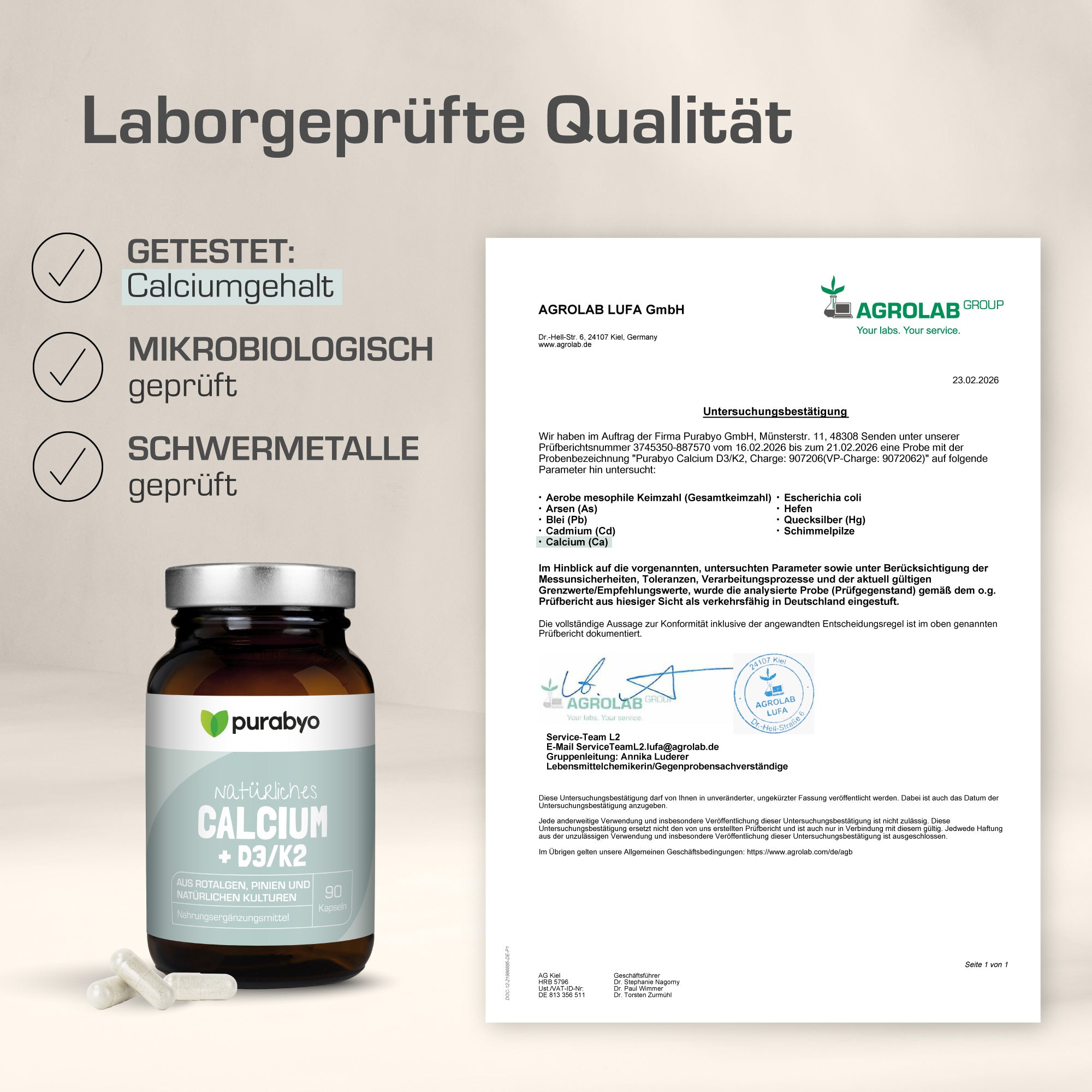 Natürliches Calcium + D3/K2