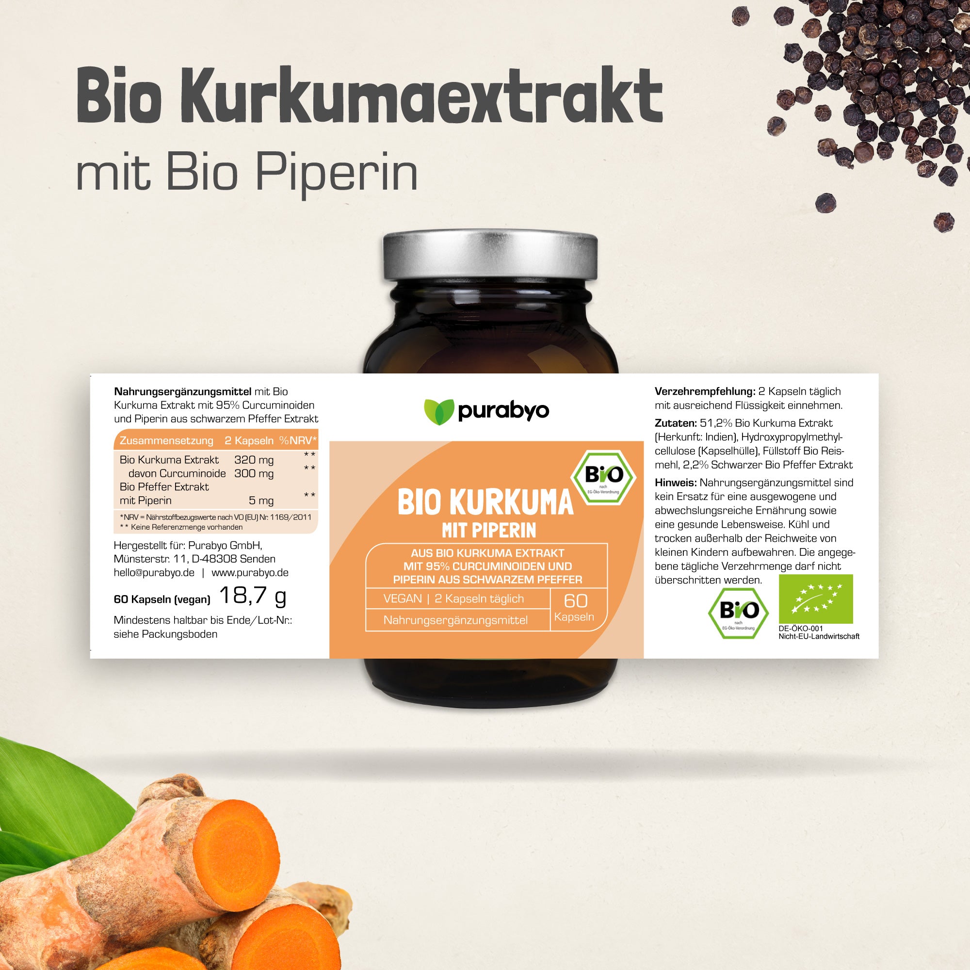 BIO KURKUMA EXTRAKT mit PIPERIN